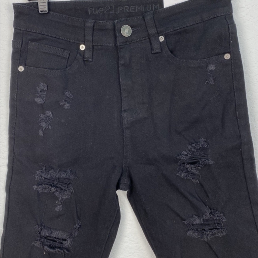 NWT Rue21 Men’s Black Distressed Denim Shorts . Supreme Flex -| Streetwear